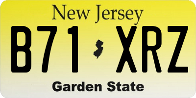 NJ license plate B71XRZ