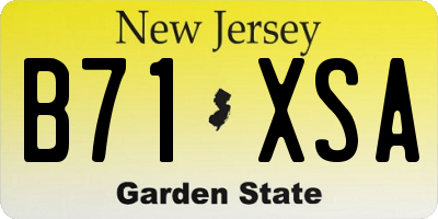 NJ license plate B71XSA