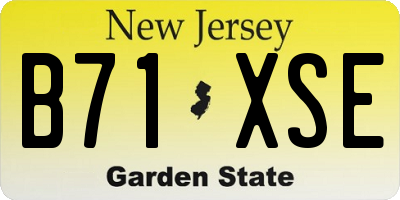NJ license plate B71XSE