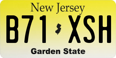 NJ license plate B71XSH