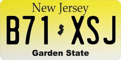 NJ license plate B71XSJ
