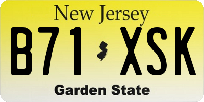 NJ license plate B71XSK