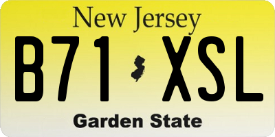 NJ license plate B71XSL