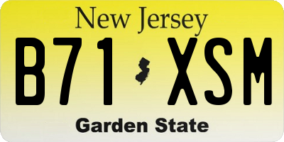 NJ license plate B71XSM