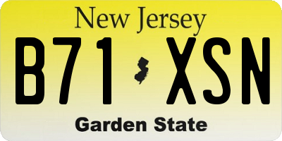 NJ license plate B71XSN