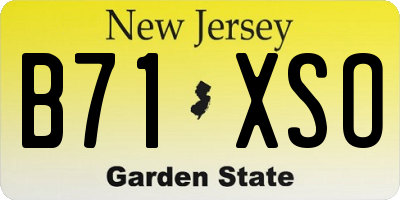 NJ license plate B71XSO