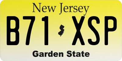 NJ license plate B71XSP