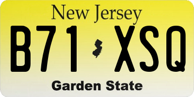 NJ license plate B71XSQ
