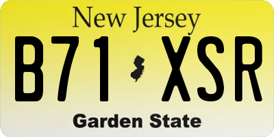 NJ license plate B71XSR