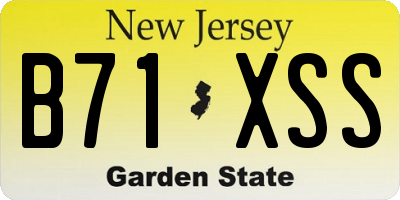 NJ license plate B71XSS