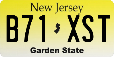 NJ license plate B71XST