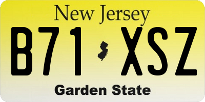 NJ license plate B71XSZ