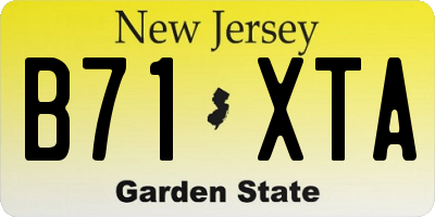 NJ license plate B71XTA