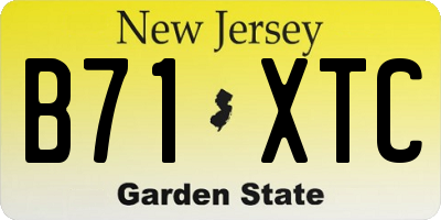 NJ license plate B71XTC