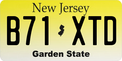 NJ license plate B71XTD