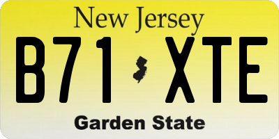 NJ license plate B71XTE