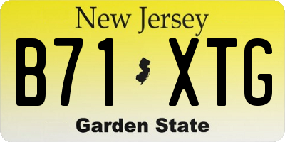 NJ license plate B71XTG
