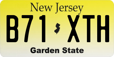 NJ license plate B71XTH