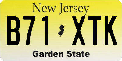 NJ license plate B71XTK