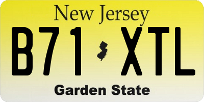 NJ license plate B71XTL