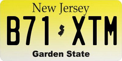 NJ license plate B71XTM