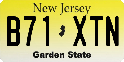 NJ license plate B71XTN