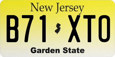 NJ license plate B71XTO