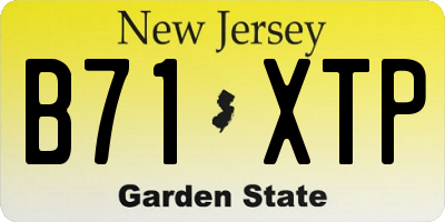 NJ license plate B71XTP