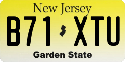 NJ license plate B71XTU
