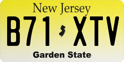 NJ license plate B71XTV