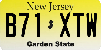 NJ license plate B71XTW