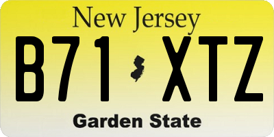 NJ license plate B71XTZ