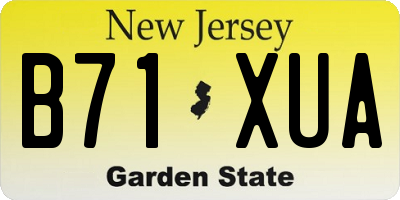NJ license plate B71XUA