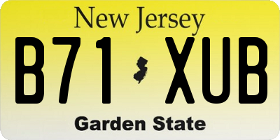 NJ license plate B71XUB