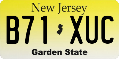 NJ license plate B71XUC