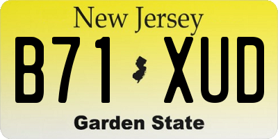 NJ license plate B71XUD