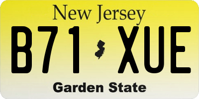 NJ license plate B71XUE