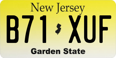 NJ license plate B71XUF