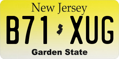 NJ license plate B71XUG