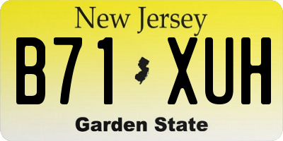 NJ license plate B71XUH