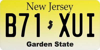 NJ license plate B71XUI