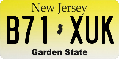 NJ license plate B71XUK
