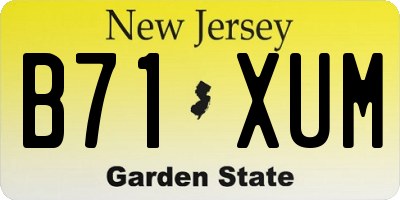NJ license plate B71XUM