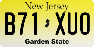 NJ license plate B71XUO