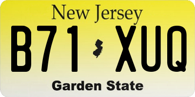 NJ license plate B71XUQ