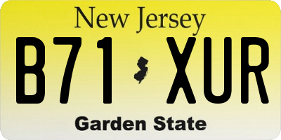 NJ license plate B71XUR