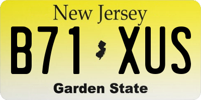 NJ license plate B71XUS
