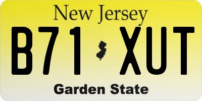 NJ license plate B71XUT