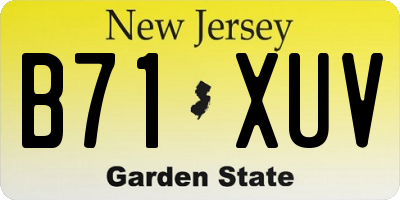 NJ license plate B71XUV