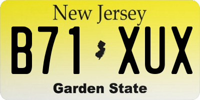 NJ license plate B71XUX